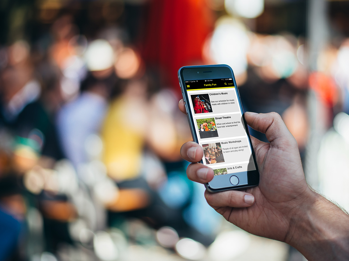 person using app in streets